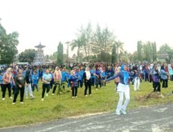 Sorak Sorai Launching Senam Oke Gas di Kecamatan Way Panji